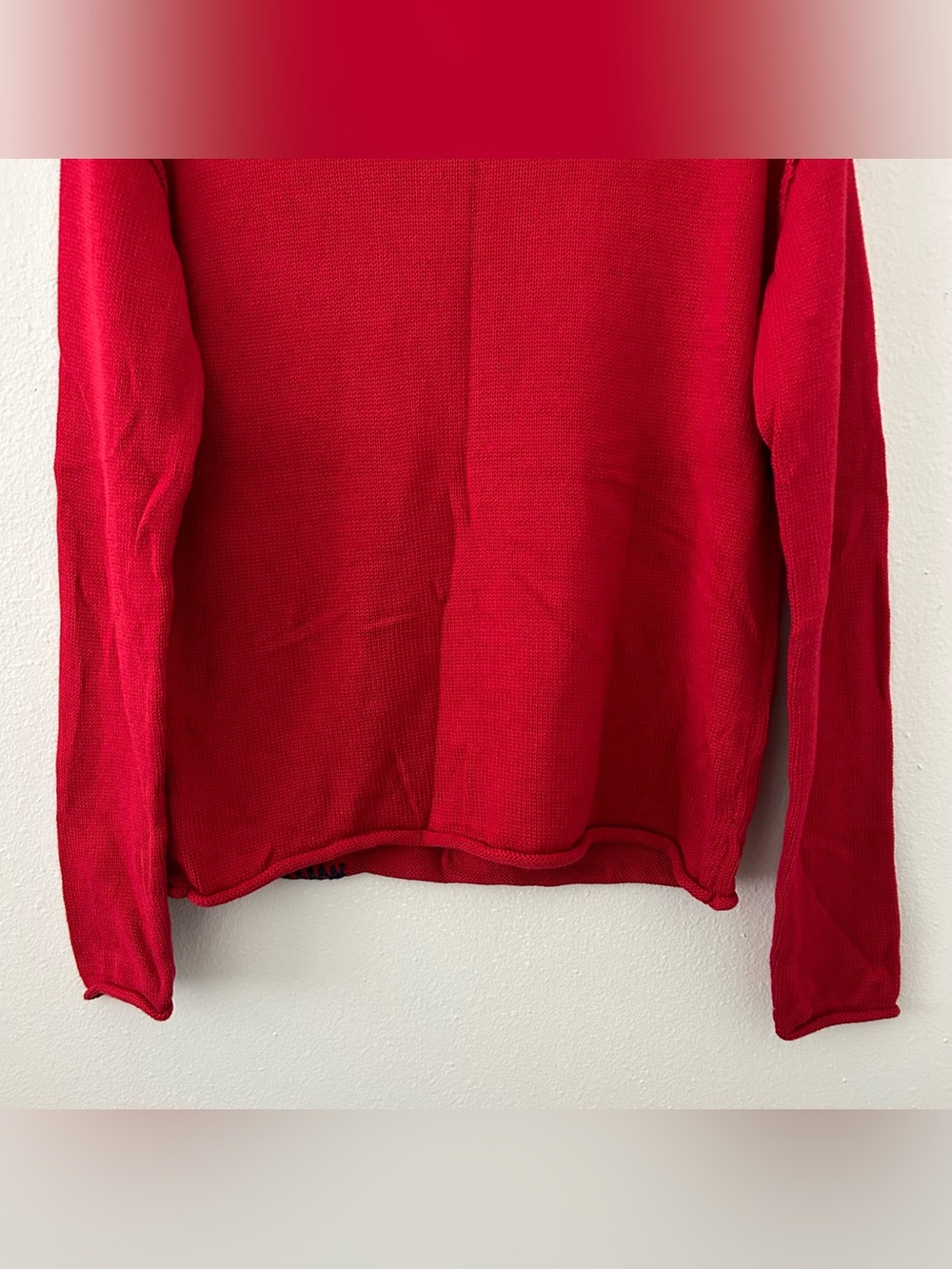 Lobster Roll Neck Sweater Womens Size XS Fisherman Nautical Coastal Beach Cotton - Picture 6 of 10